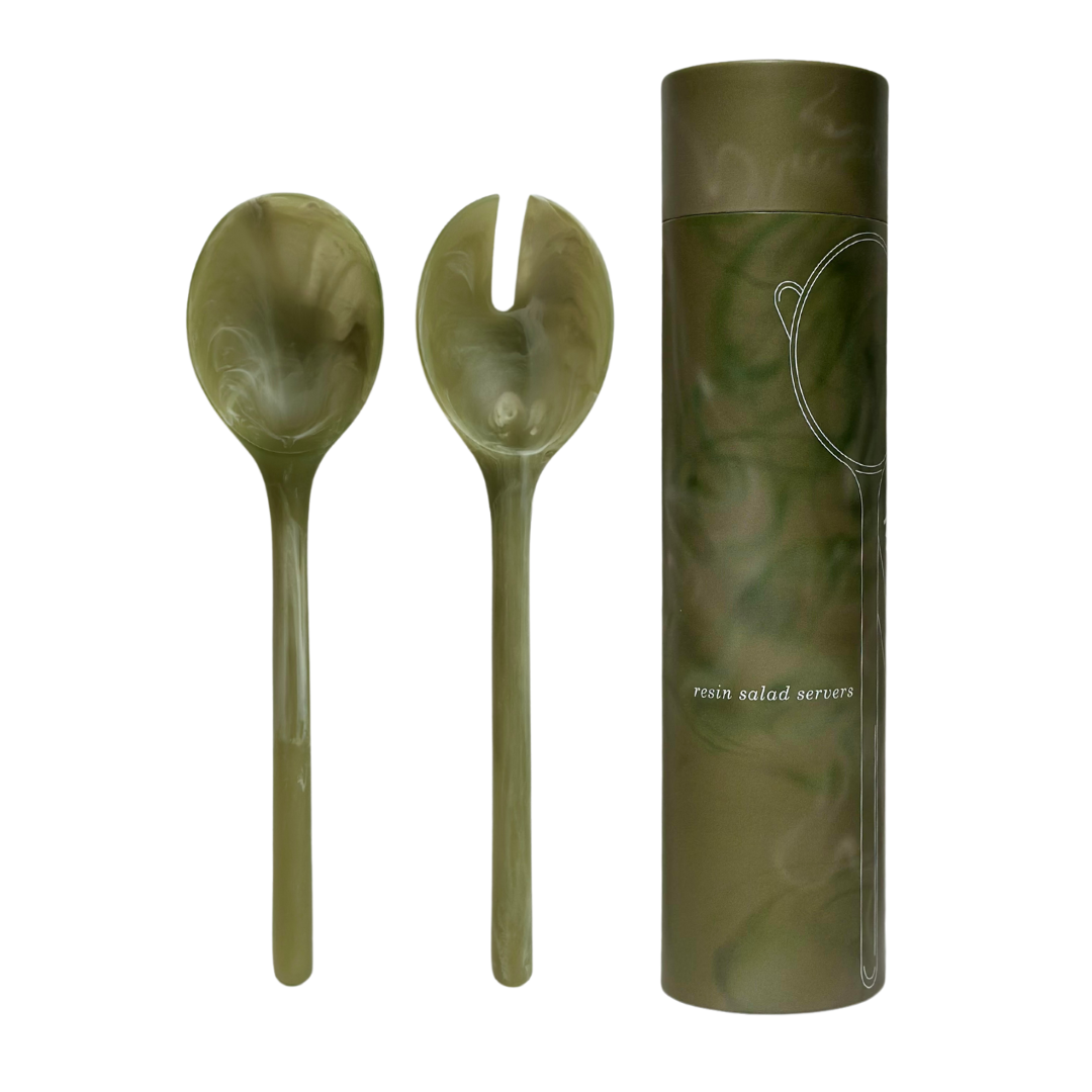 MAEGEN Salad Servers Set in Olive Resin