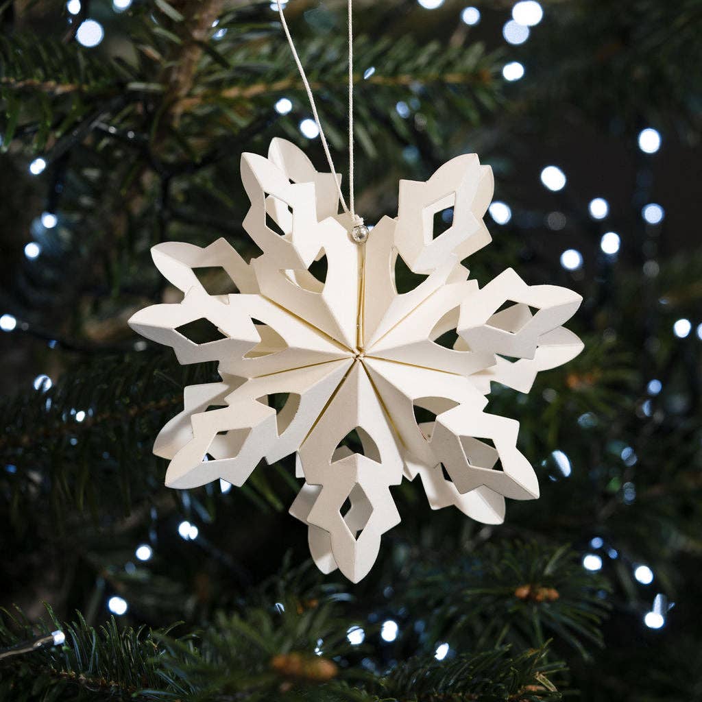 Christmas White Paper 'Indus' Paper Hanging Decoration