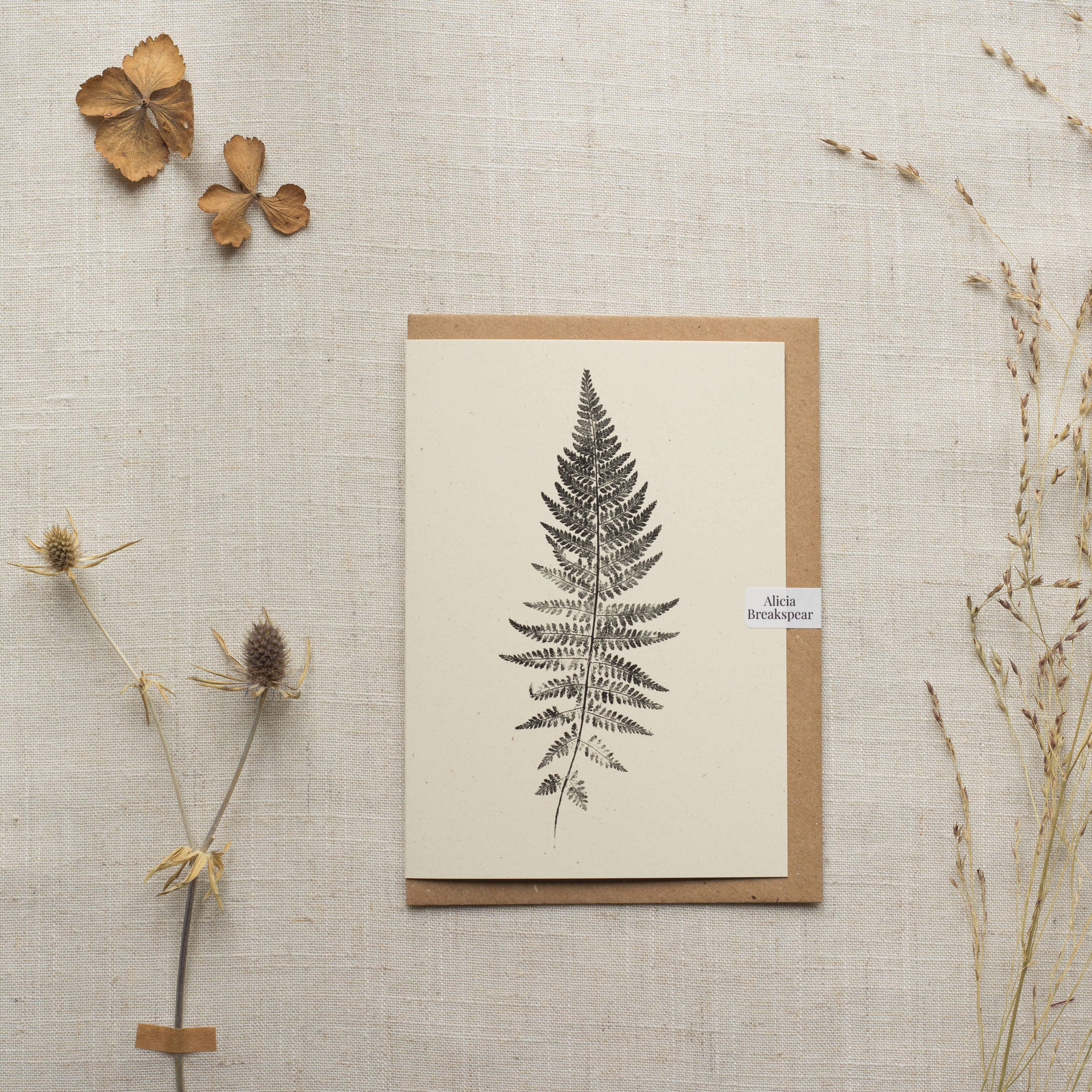 Woodfern Botanical Monoprint Card by Alicia Breakspear