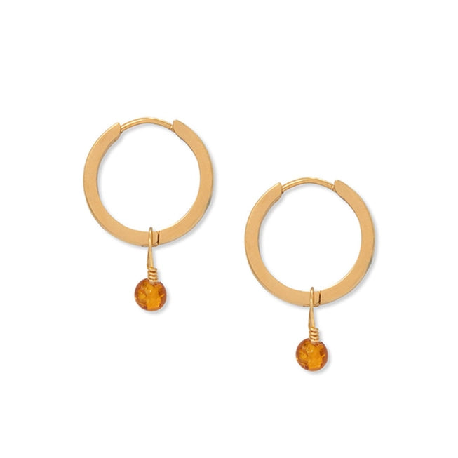 Amber Hoop Earrings in Gold by A Weathered Penny