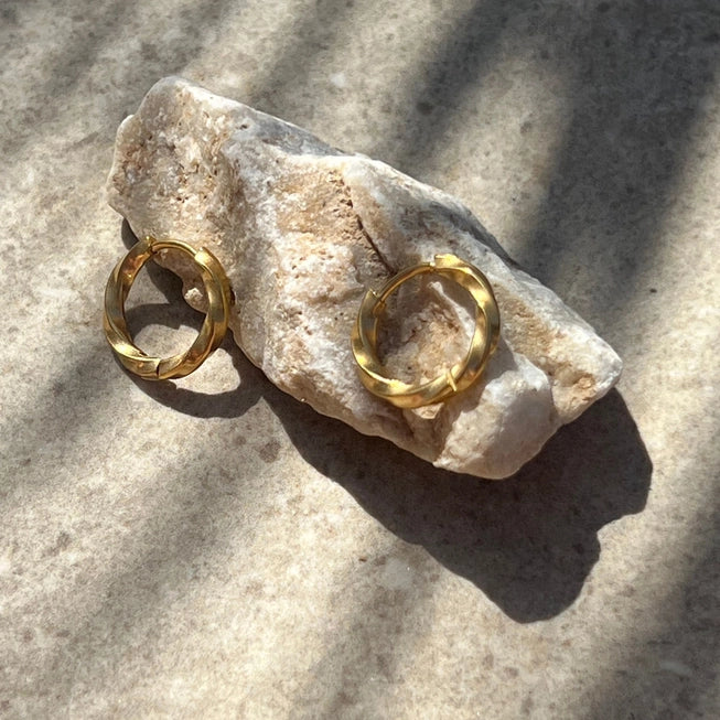 Bay Hoop Earrings in Gold by A Weathered Penny | Lifestory