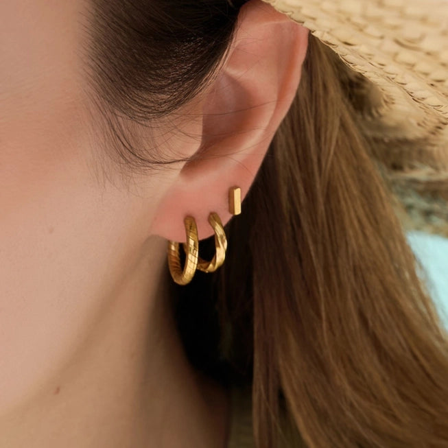 Bay Hoop Earrings in Gold by A Weathered Penny | Lifestory