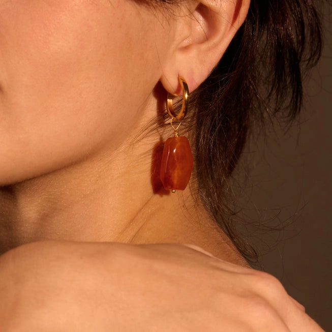 Maple Hoop Earrings in Gold by A Weathered Penny