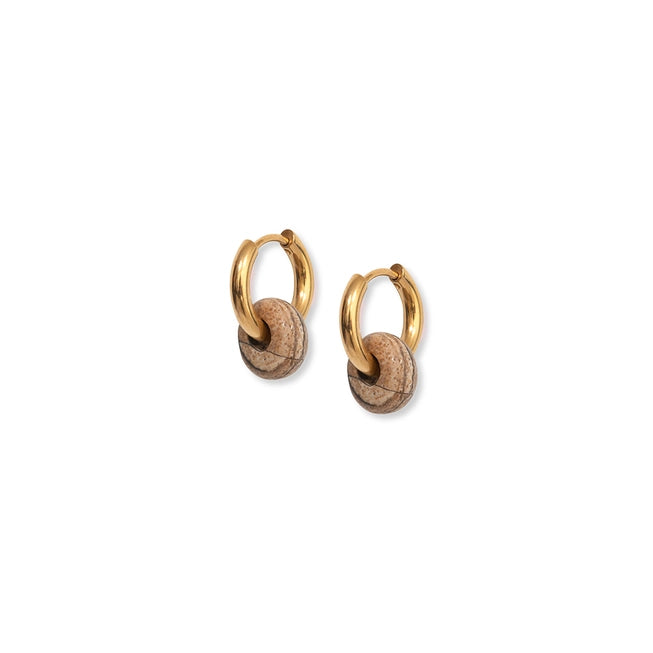 Stone & Gold Hoop Earrings by A Weathered Penny