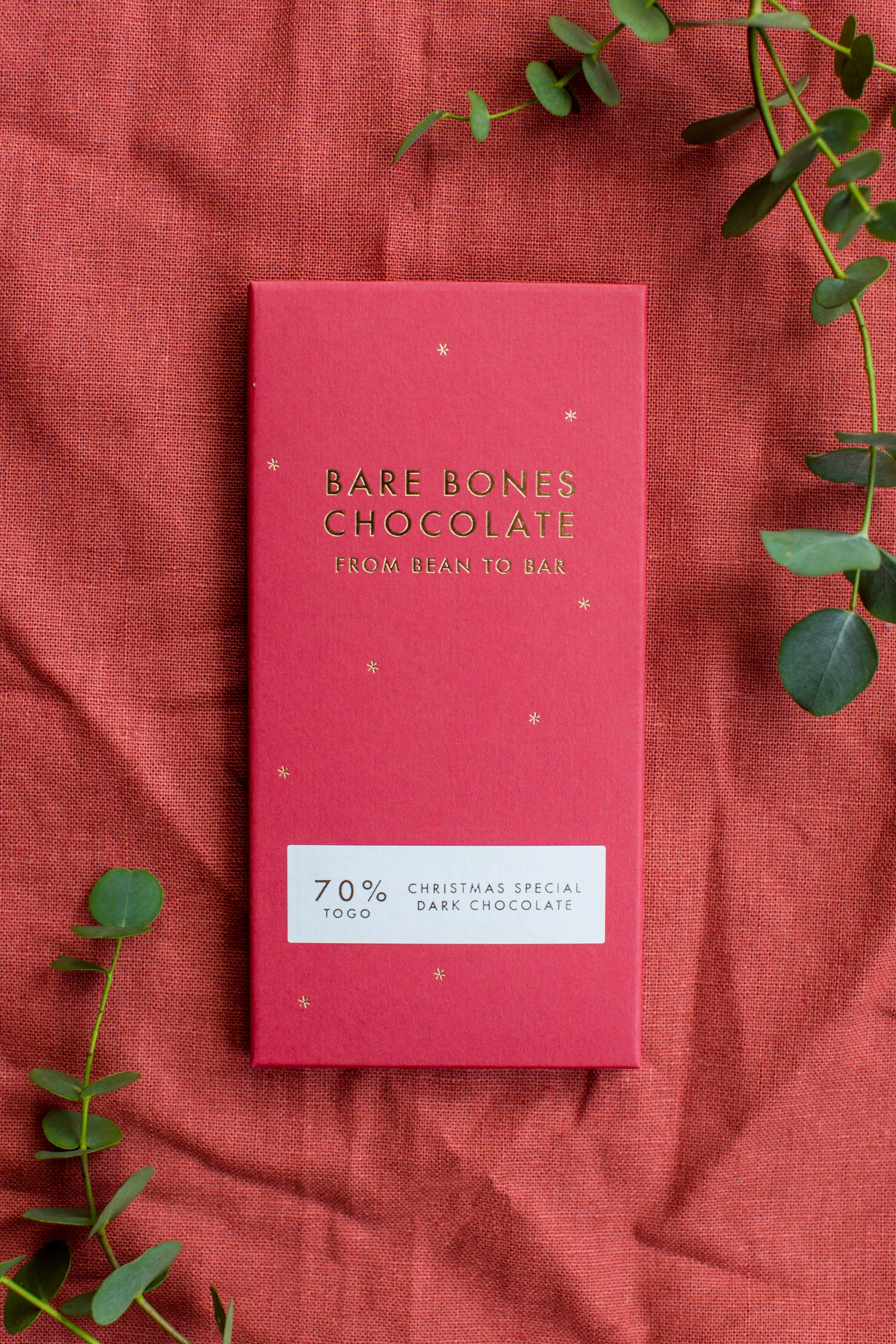 Limited Edition Christmas 70% Togo Dark Chocolate | 70g | by Bare Bones