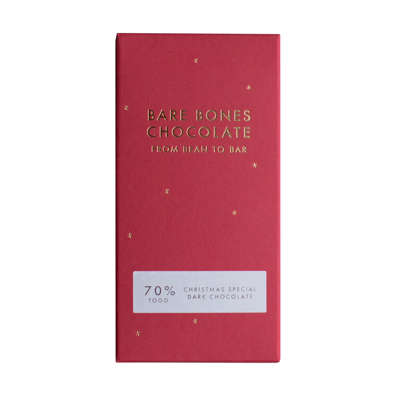 Limited Edition Christmas 70% Togo Dark Chocolate | 70g | by Bare Bones