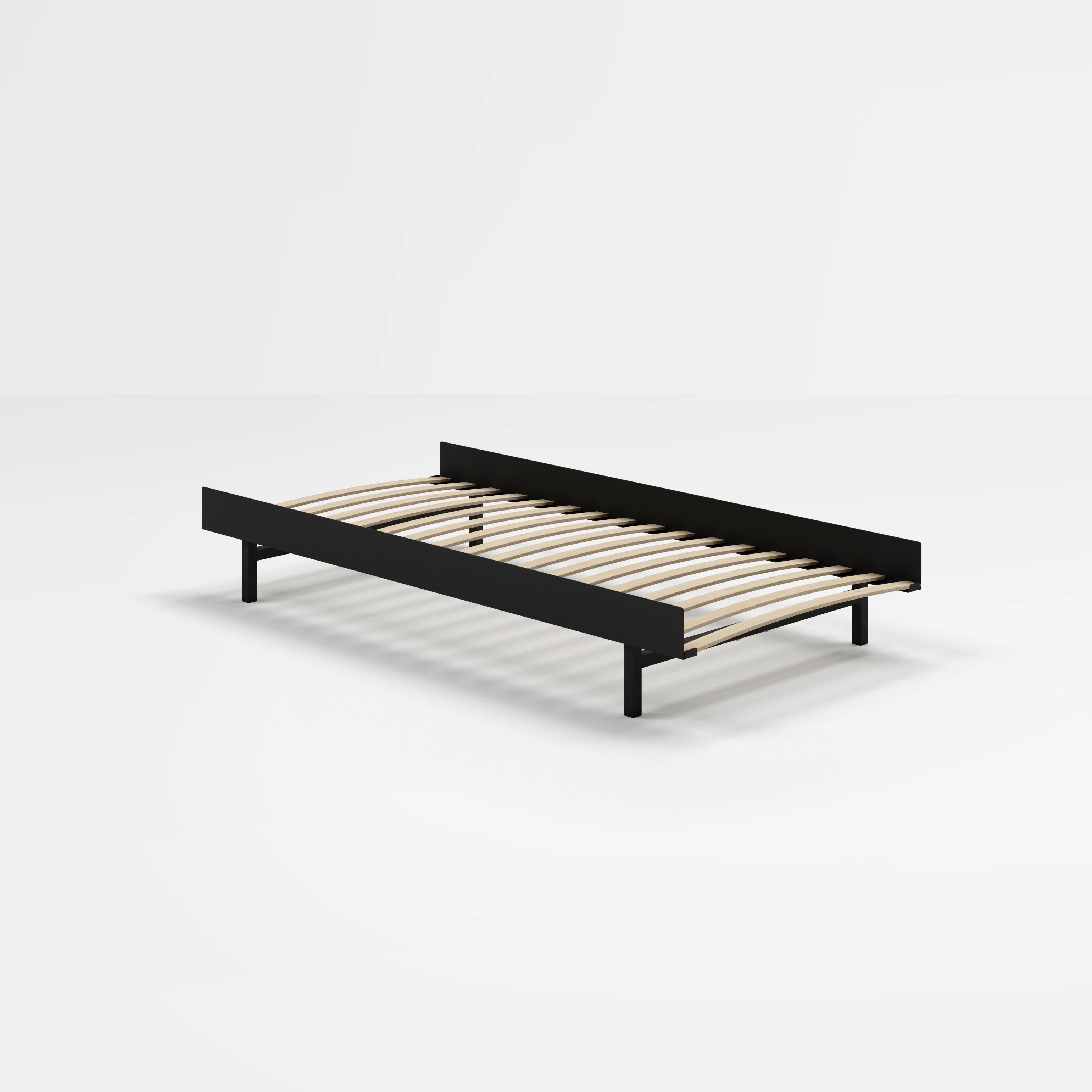 90 cm bed low by Moebe in Black - Lifestory