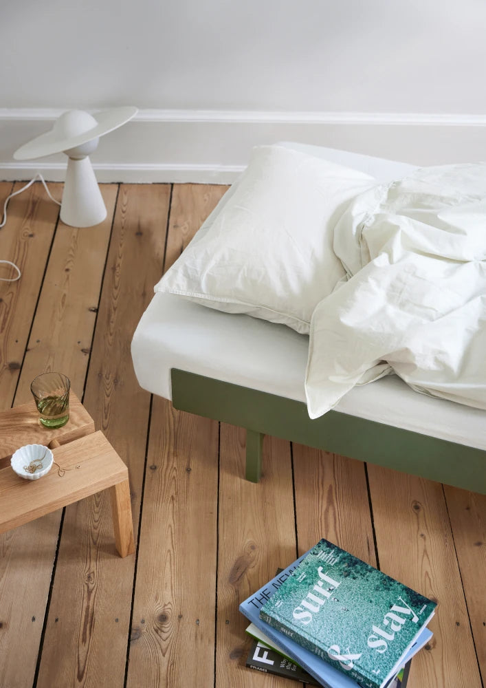 90 cm bed low by Moebe in Pine Green - Lifestory