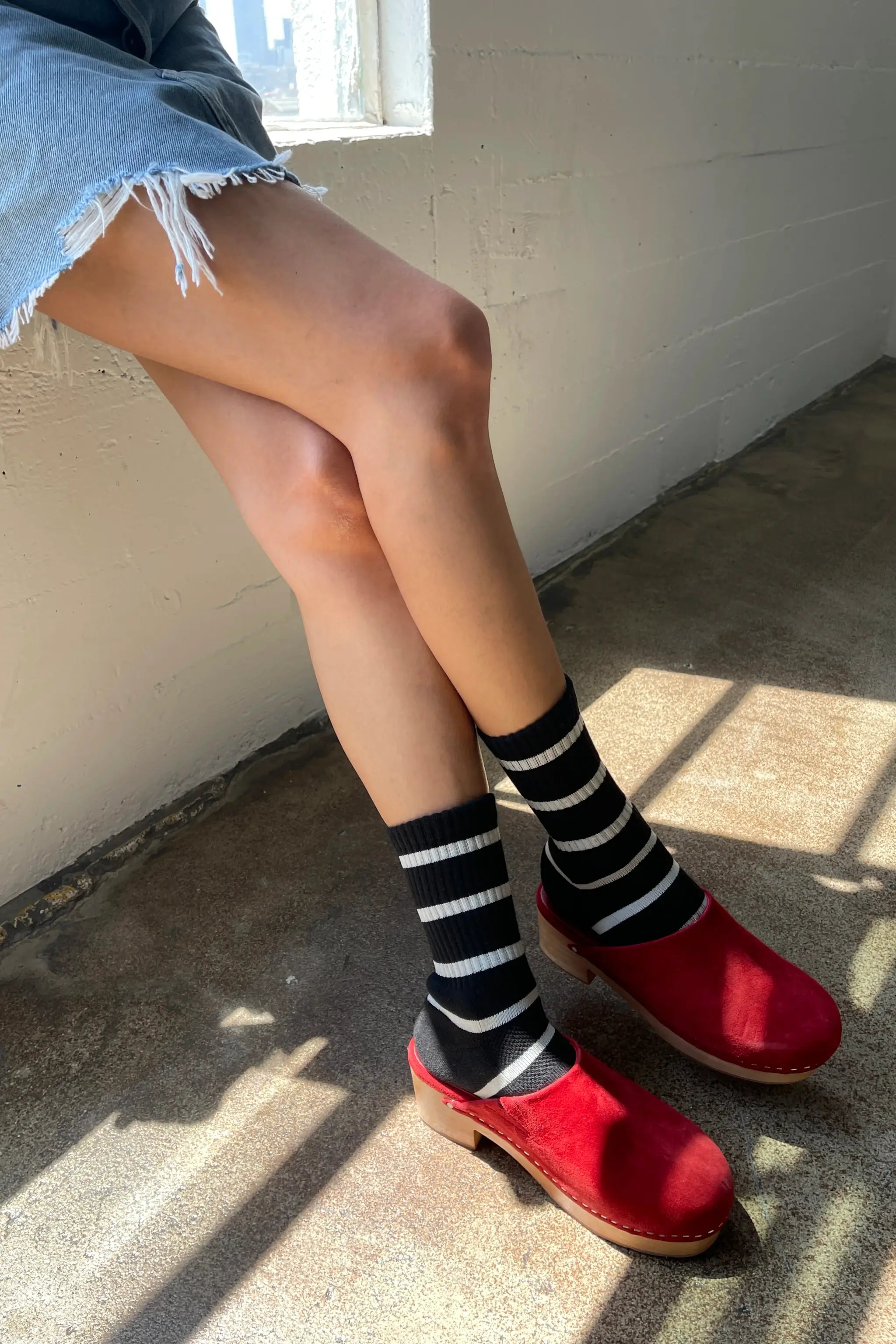 Boyfriend Socks | Black Stripe | by Le Bon Shoppe - Lifestory