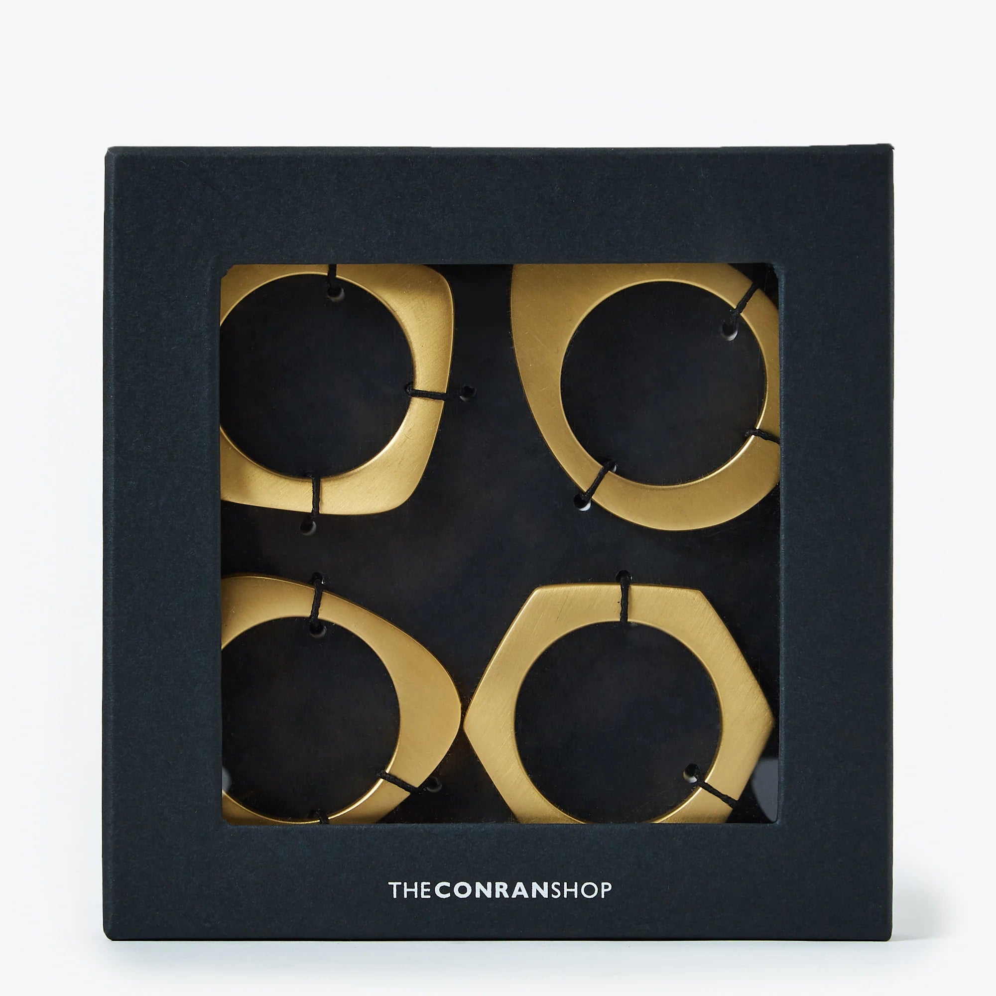 Set Of 4 Brushed Brass Napkin Rings in a Gift Box by The Conran Shop | Lifestory