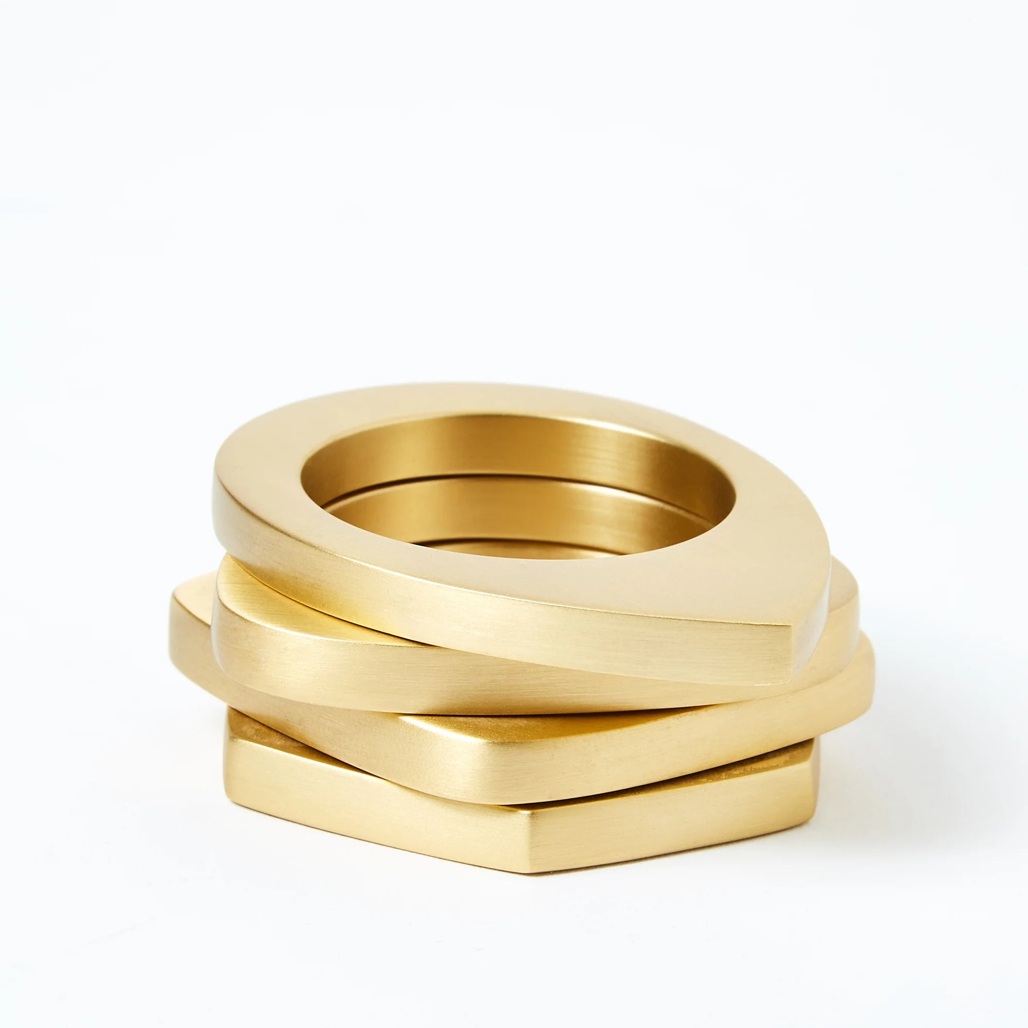 Set Of 4 Brushed Brass Napkin Rings in a Gift Box by The Conran Shop | Lifestory