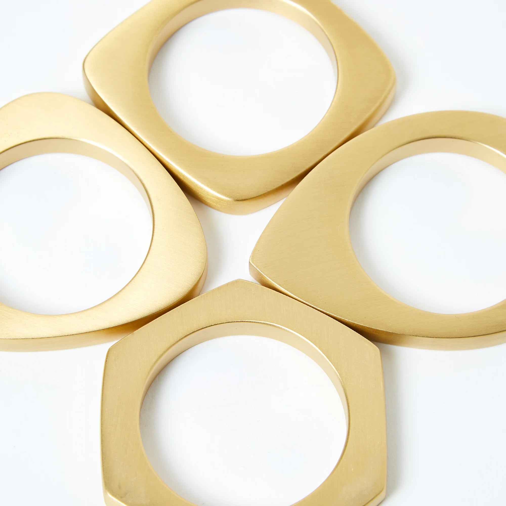 Set Of 4 Brushed Brass Napkin Rings in a Gift Box by The Conran Shop | Lifestory