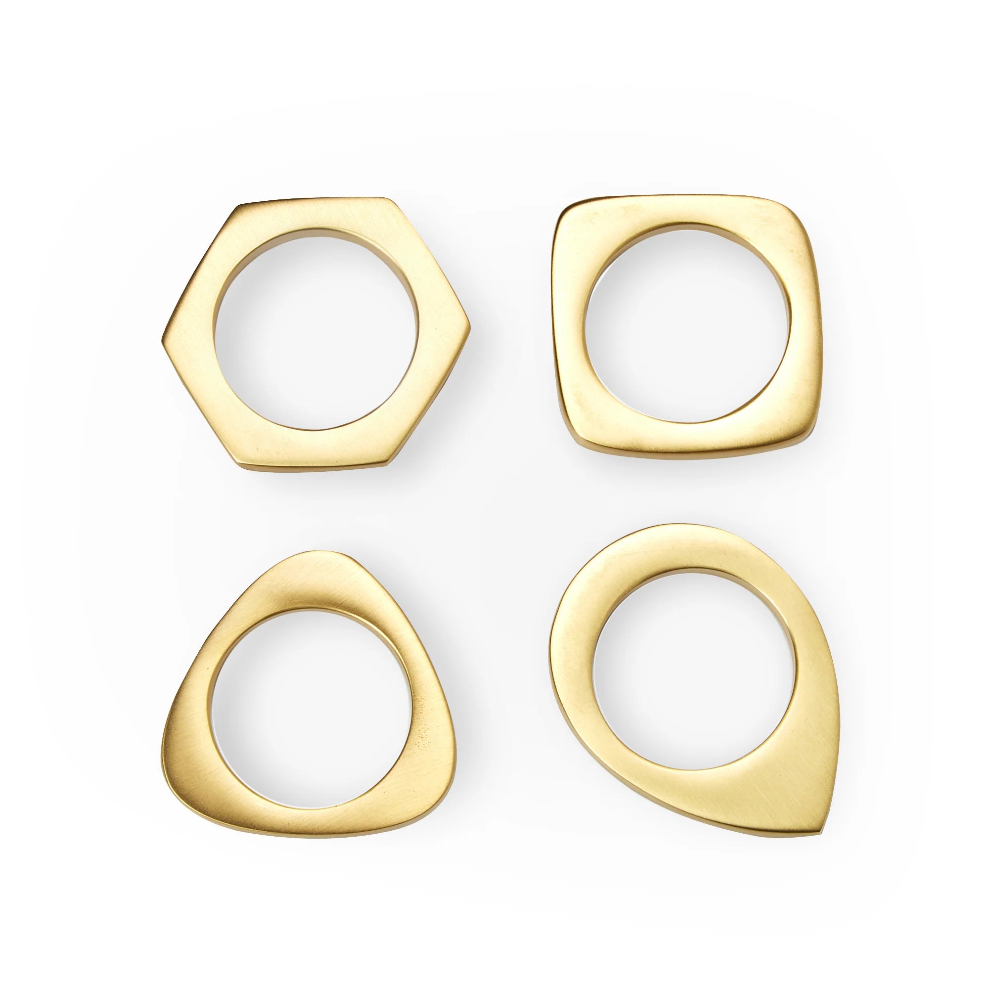 Set Of 4 Brushed Brass Napkin Rings in a Gift Box by The Conran Shop | Lifestory