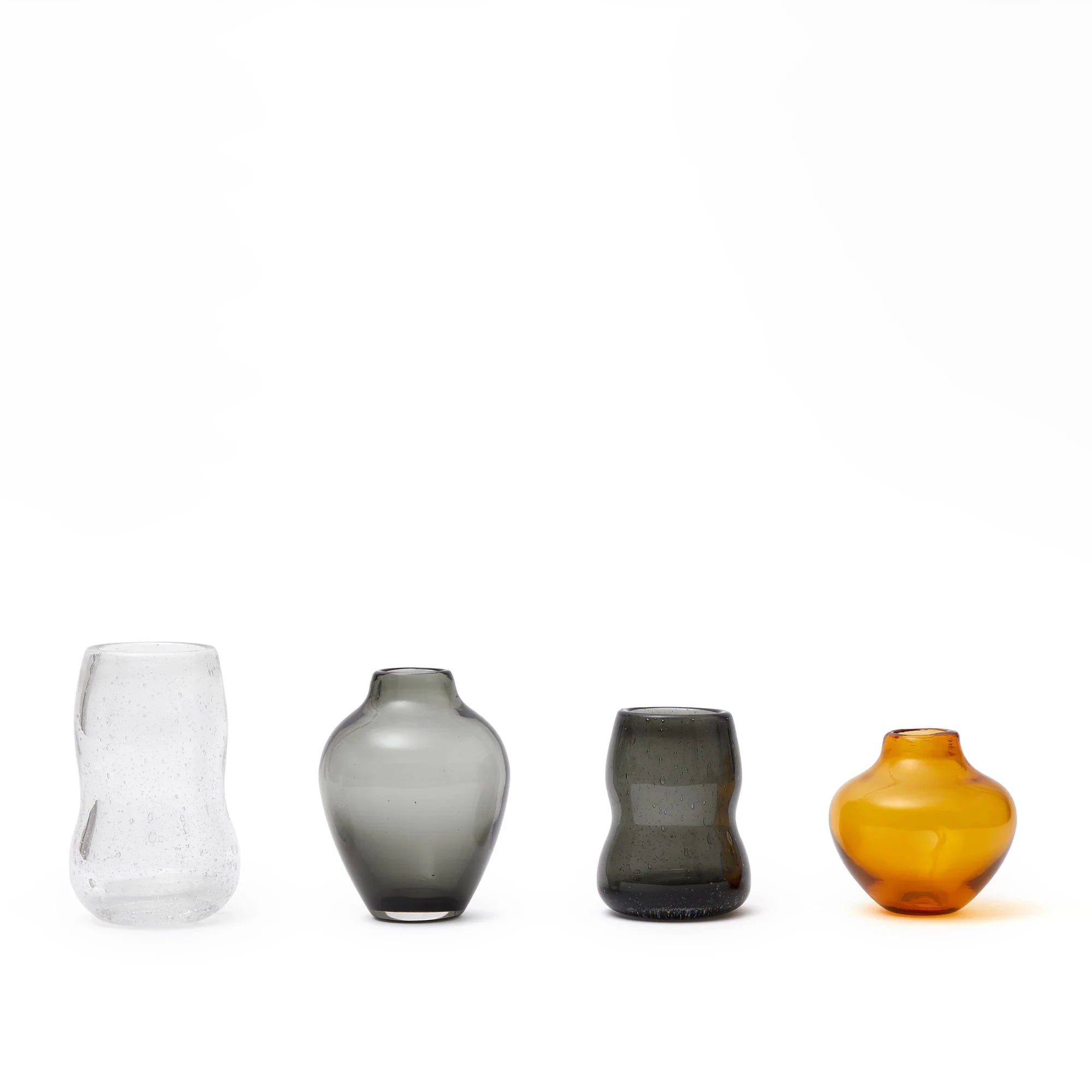 Amber Fluted Short Glass Bud Vase by The Conran Shop