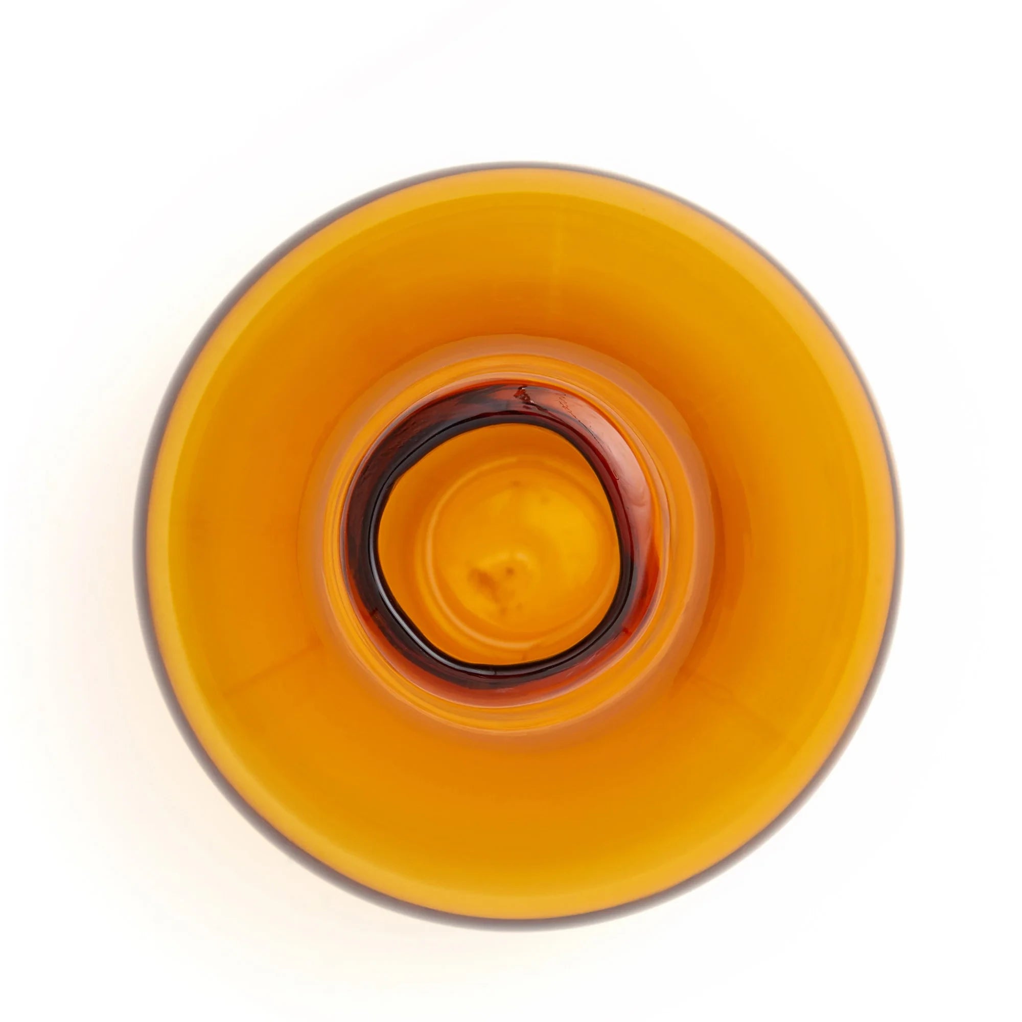 Amber Fluted Short Glass Bud Vase by The Conran Shop