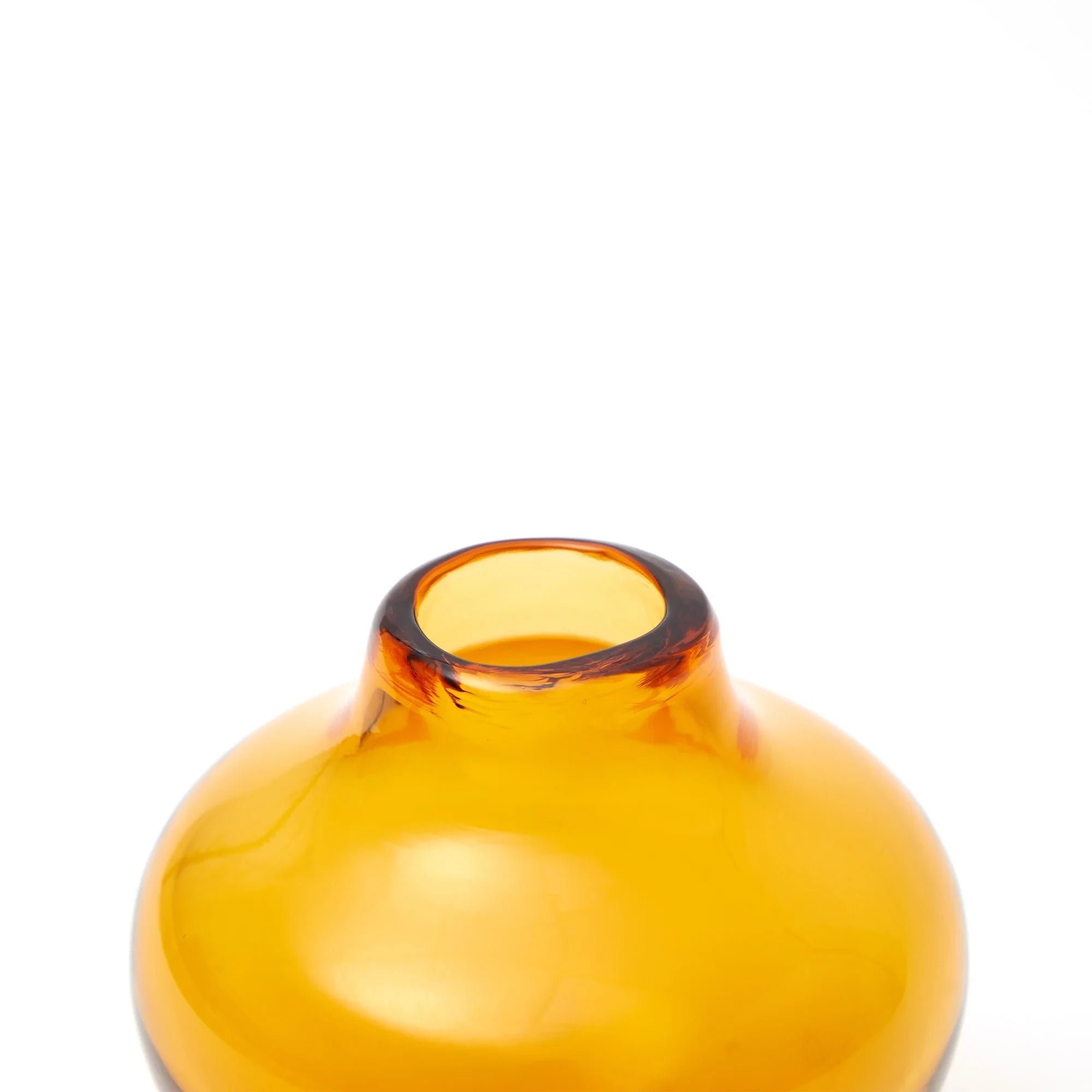 Amber Fluted Short Glass Bud Vase by The Conran Shop