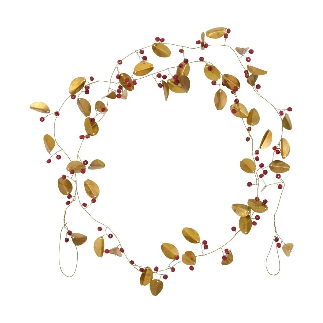 House Doctor Leafi Garland in Golden & Red (183cm)