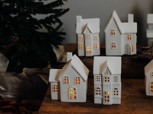 Ceramic Christmas houses in a Christmas scene - Lifestory