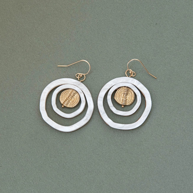 Circle of Life Earrings in Acrylic & Wood by Pepper You - Lifestory