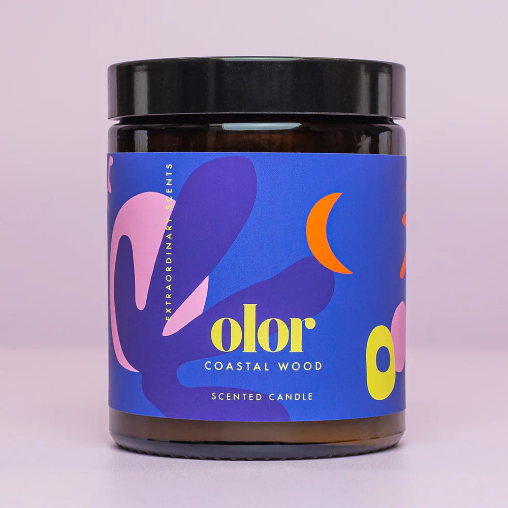 OLOR Coastal Wood Candle - 30 Hour Burn Time