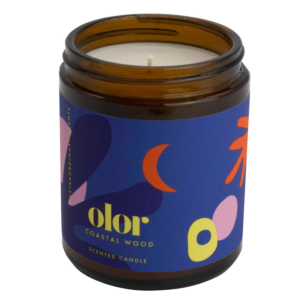 OLOR Coastal Wood Candle - 30 Hour Burn Time