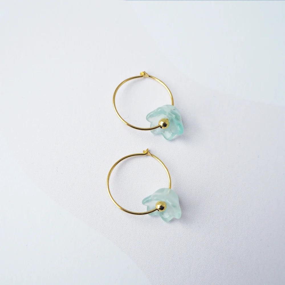 Bloom Hoops - Aqua by Custom Made | Lifestory