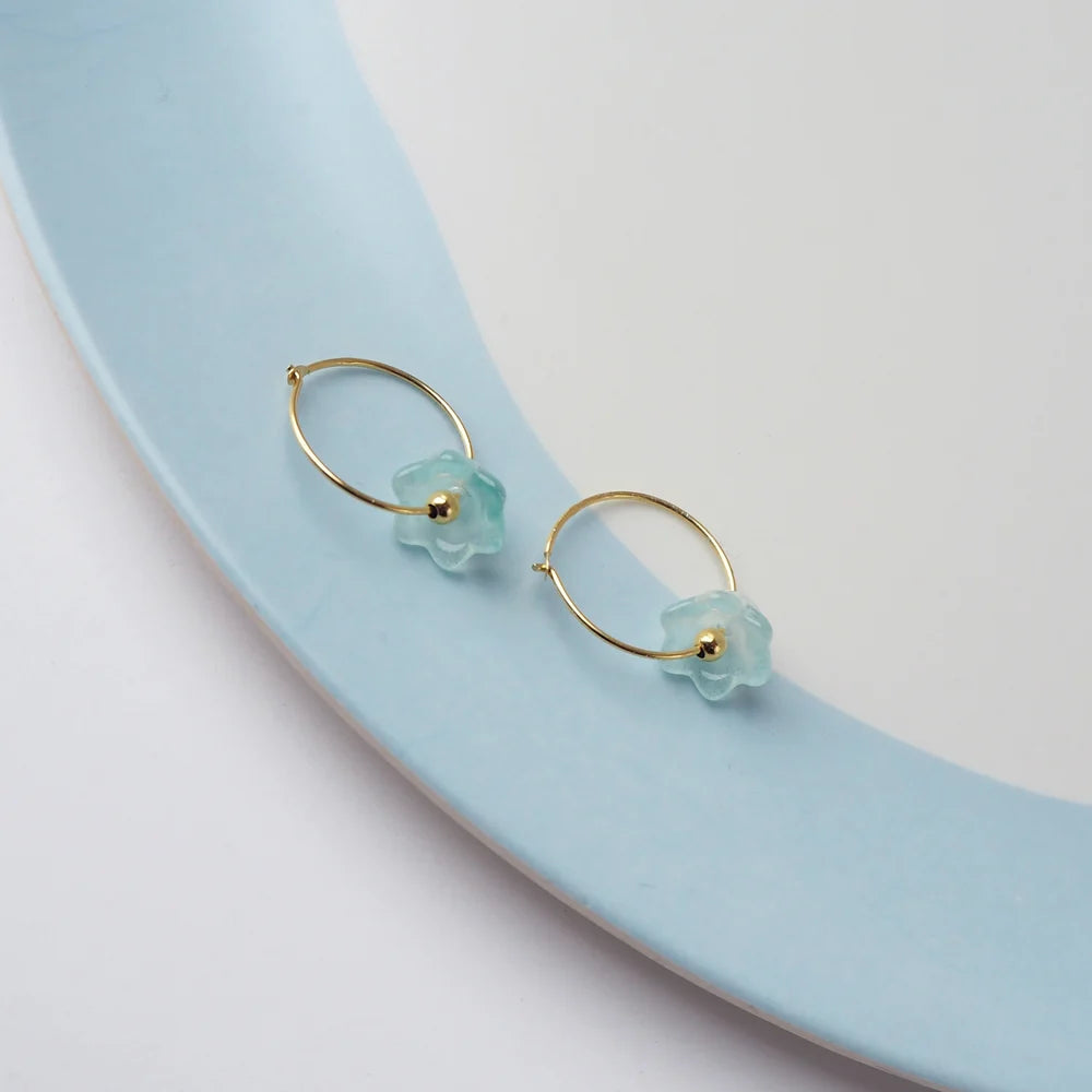 Bloom Hoops - Aqua by Custom Made | Lifestory