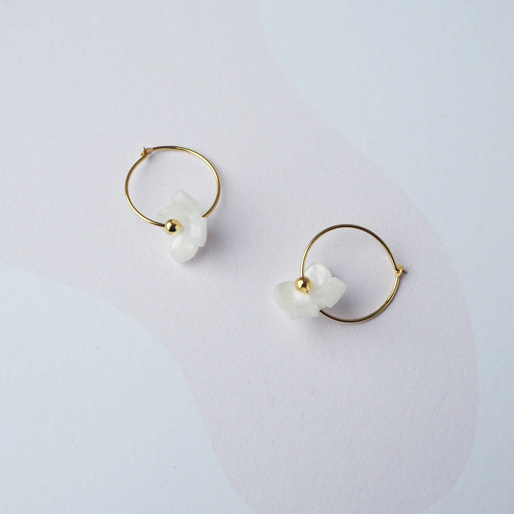 Bloom Hoops - White by Custom Made | Lifestory