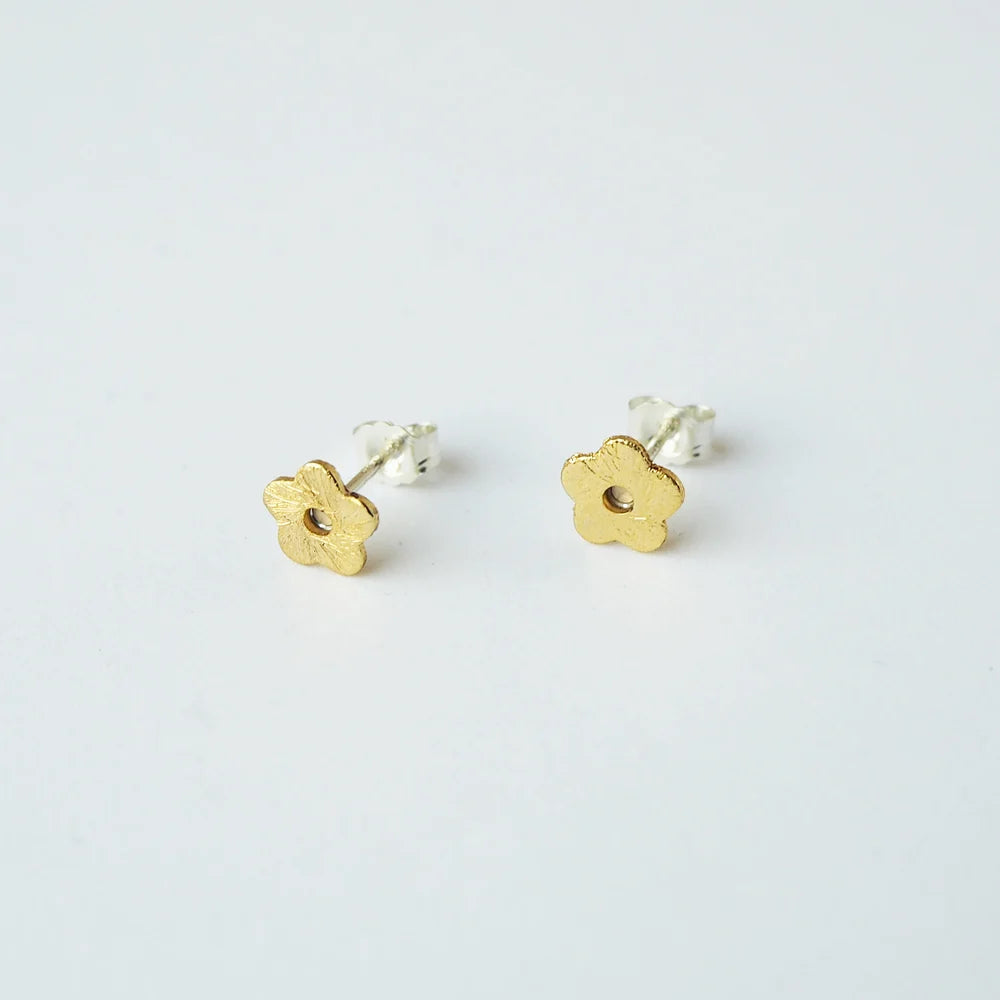 Minima Studs - Tiny | Gold Plated Brass | by Custom Made