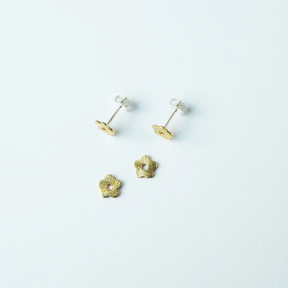 Minima Studs - Tiny | Gold Plated Brass | by Custom Made