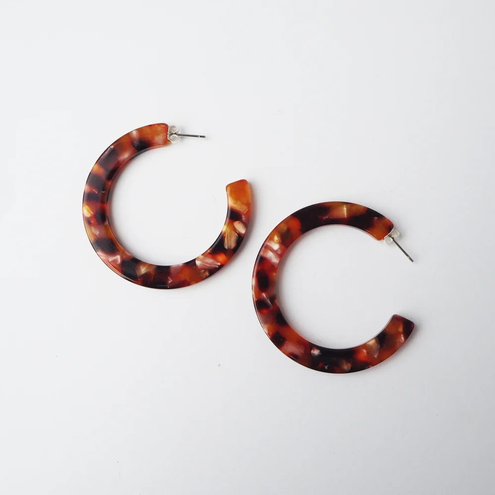 Rosa Statement Hoop Earrings | Tortoiseshell | by Custom Made