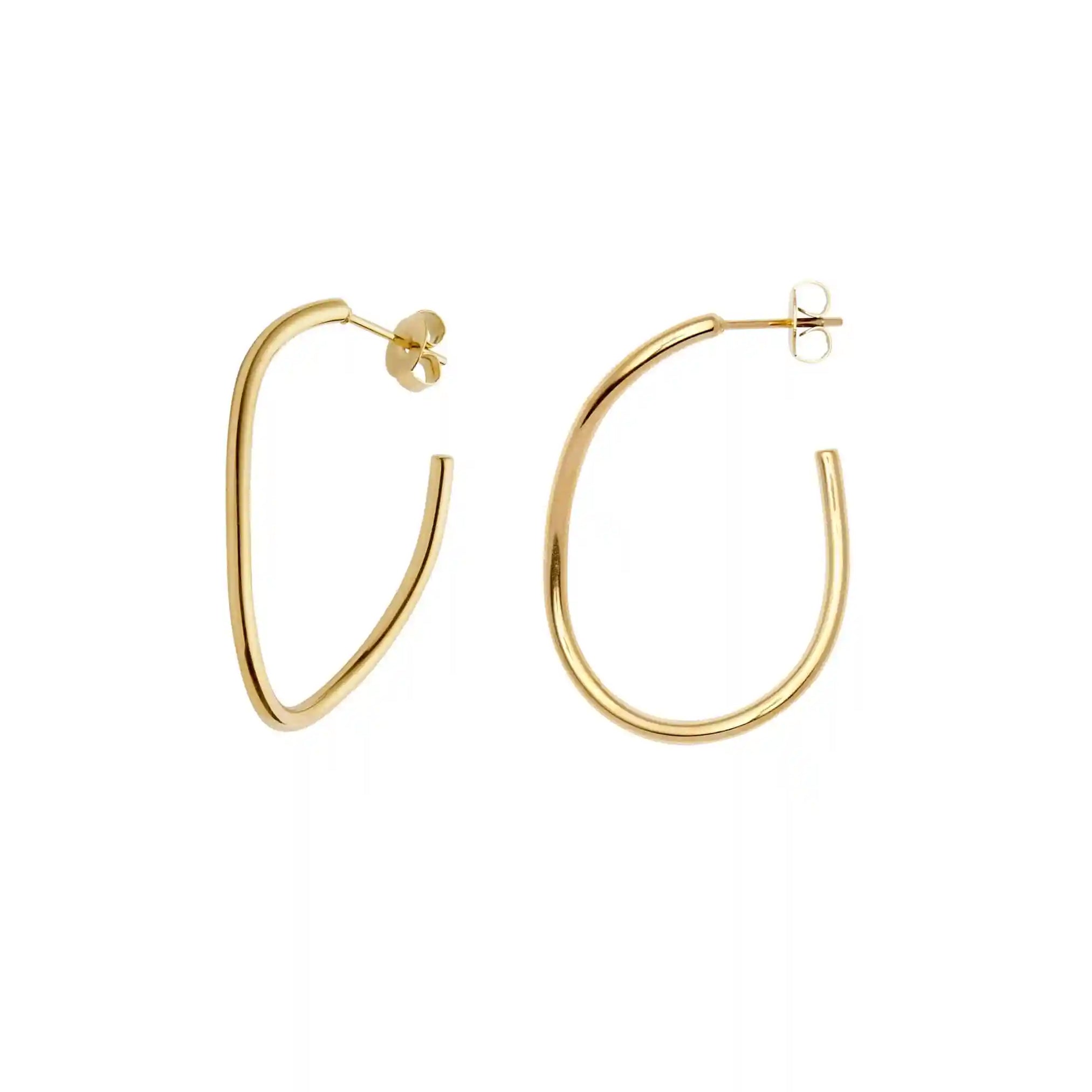 Gold Oval Hoop Earrings by Nordic Muse - Lifestory