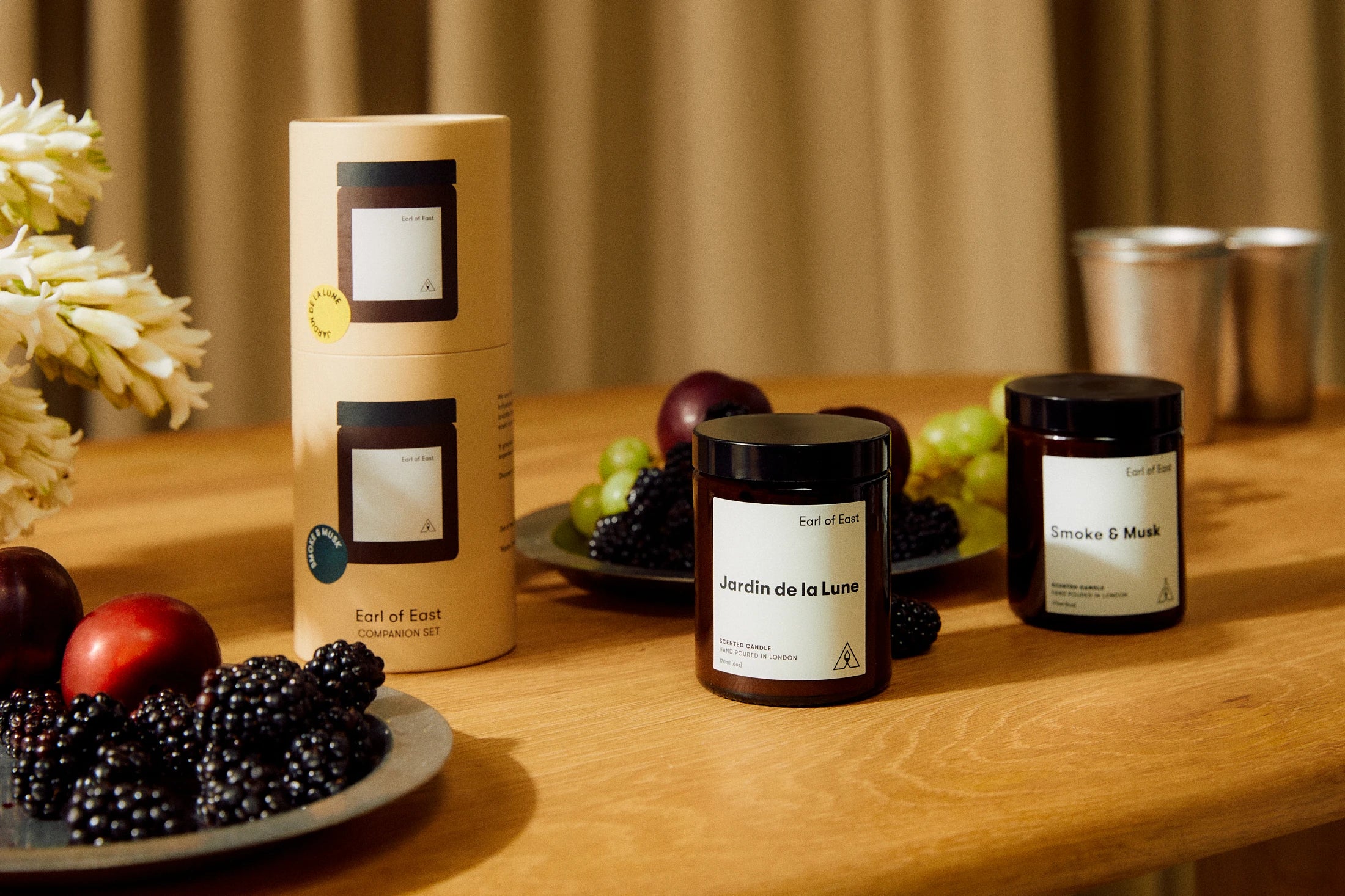 'Opulent' Candle Companion Set - Jardin de la Lune + Smoke & Musk by Earl of East