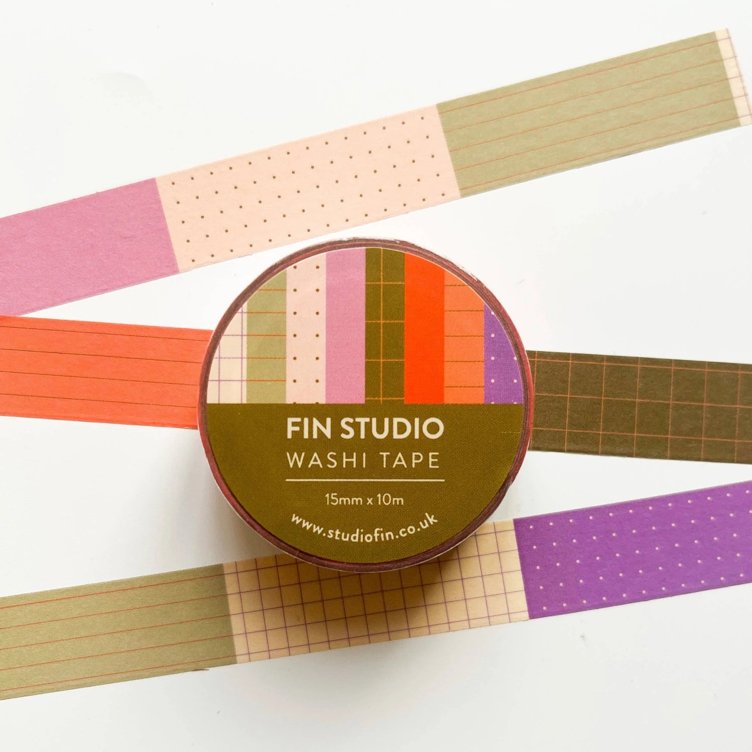 Patterned Washi Tape with Bullet and Grids design by Fin Studio | Lifestory