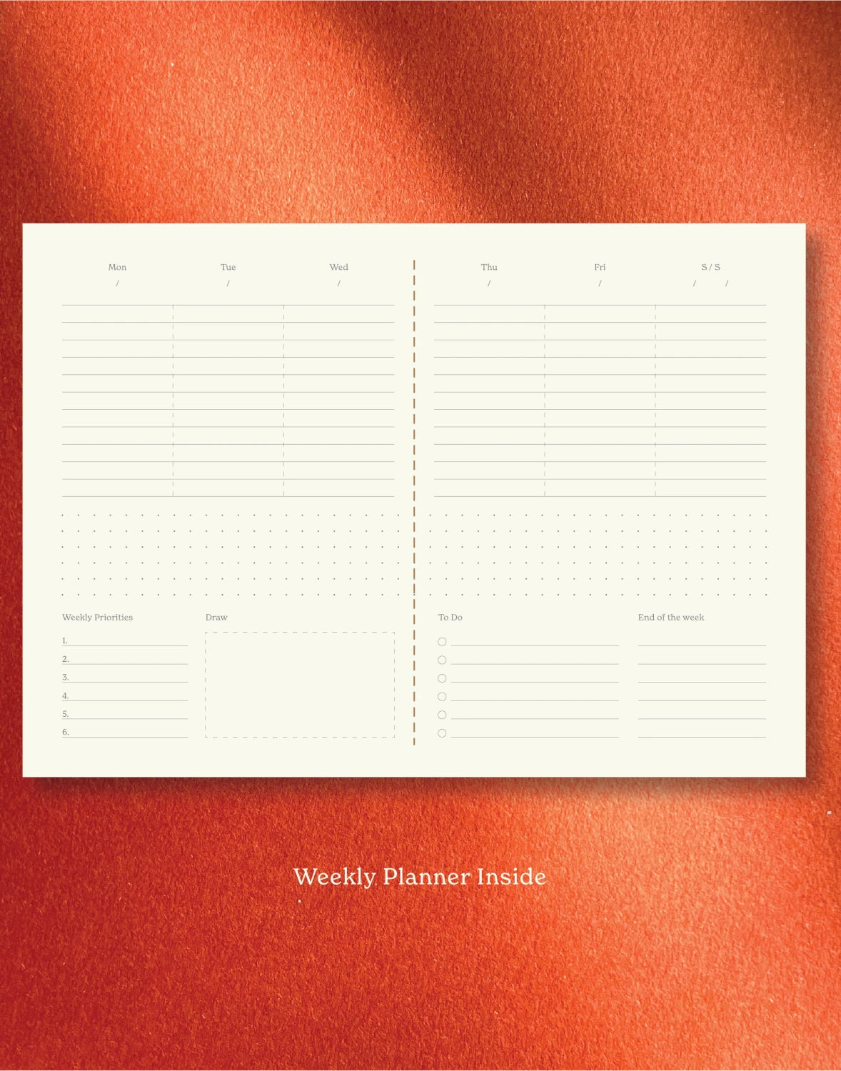 Fin Studio Vita Series Weekly Planner Notebook in Paprika | Lifestory