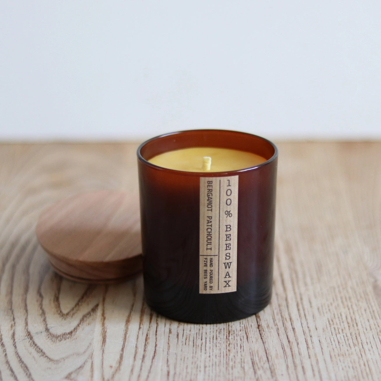 Bergamot & Patchouli Scented Apothecary Jar Candle (40 Hours) by Five Bees Yard