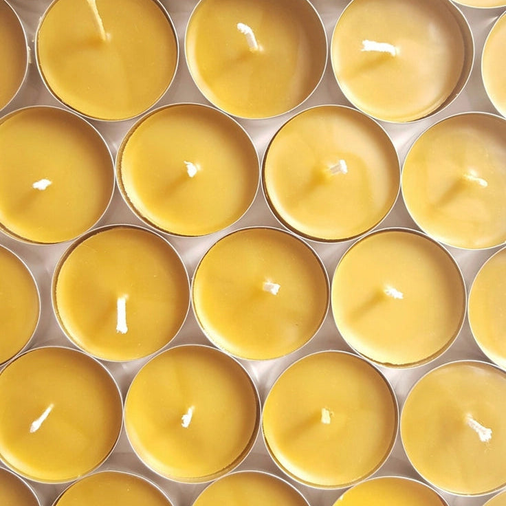 Beeswax Tealight Candles by Five Bees Yard