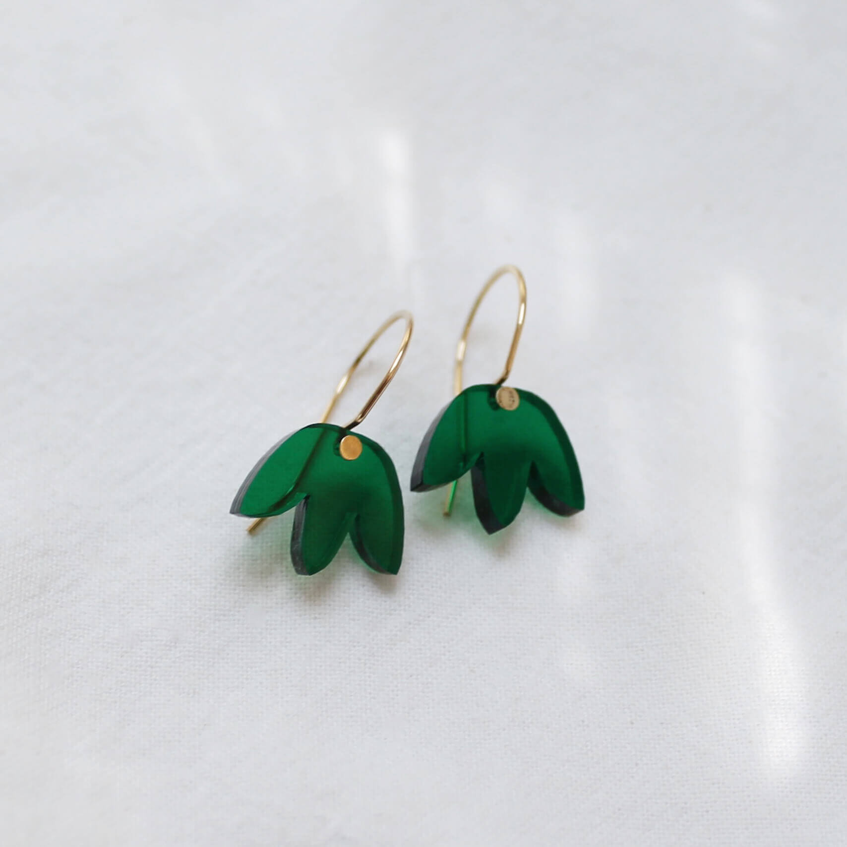 Mini Matisse Earrings | Green | Perspex | by Jules & Clem - Lifestory