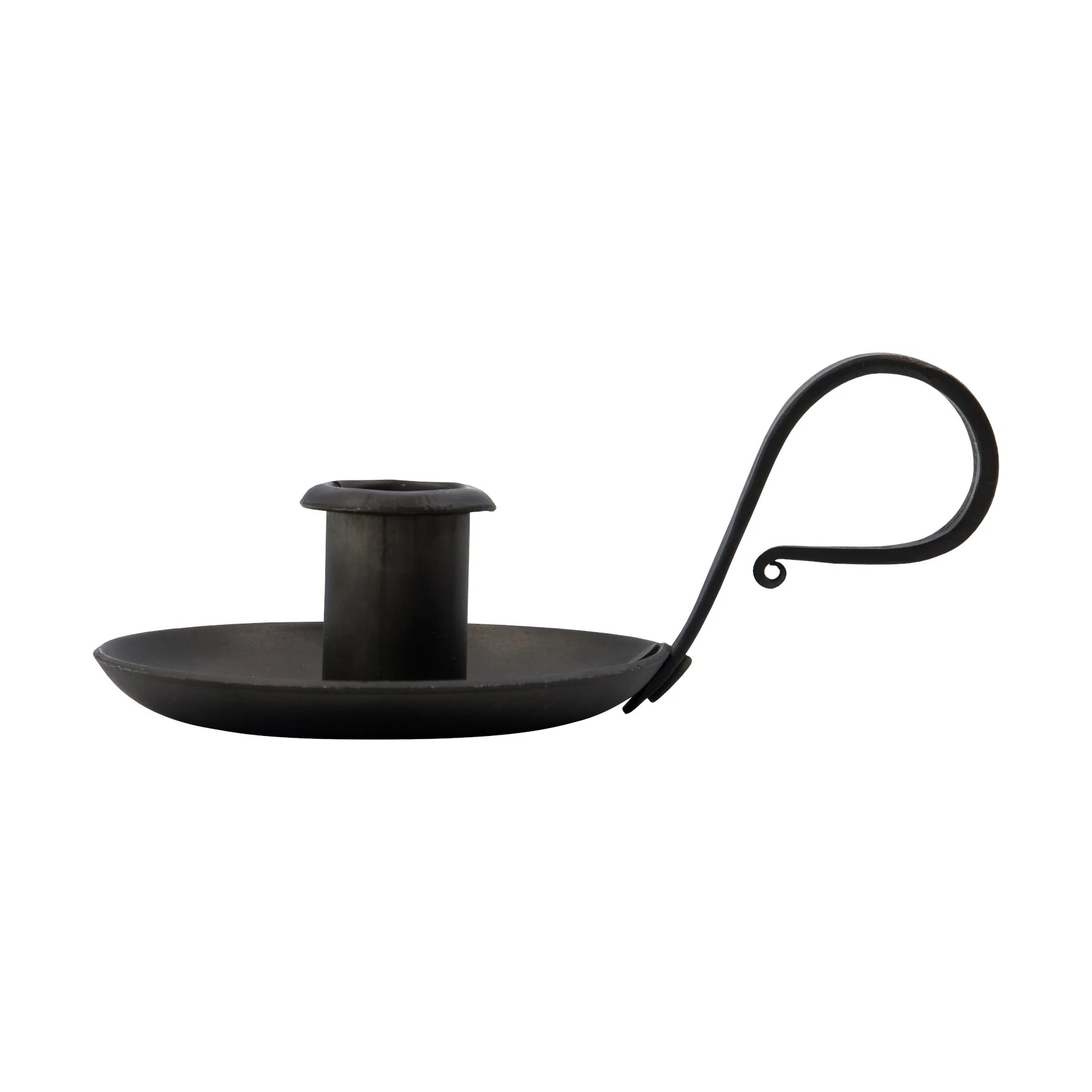 House Doctor Grab Candle Holder in Black Iron on white background