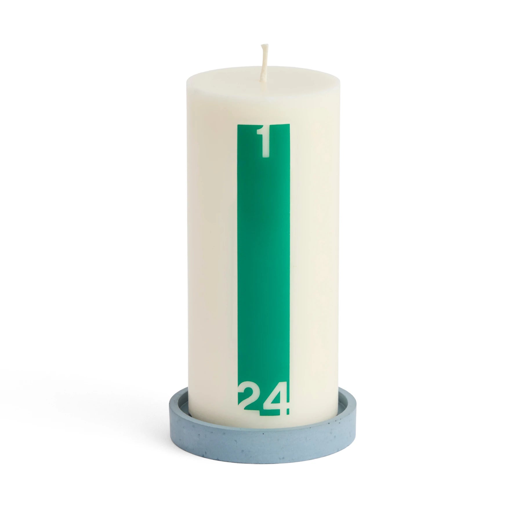 HAY Calendar Candle & Holder Off-white and Green  | Lifestory