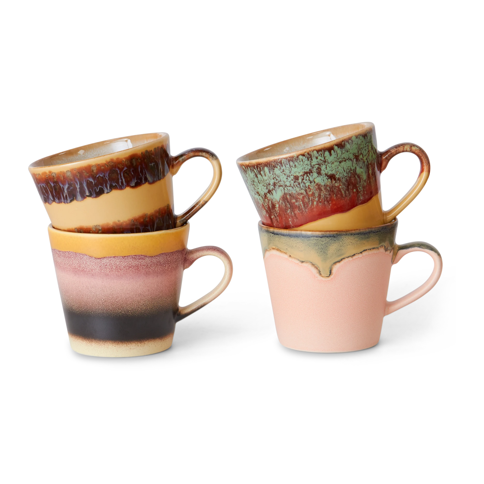 HKLIVING Set of 4 Cappuccino Mugs in 'Verve' or 'Vista'