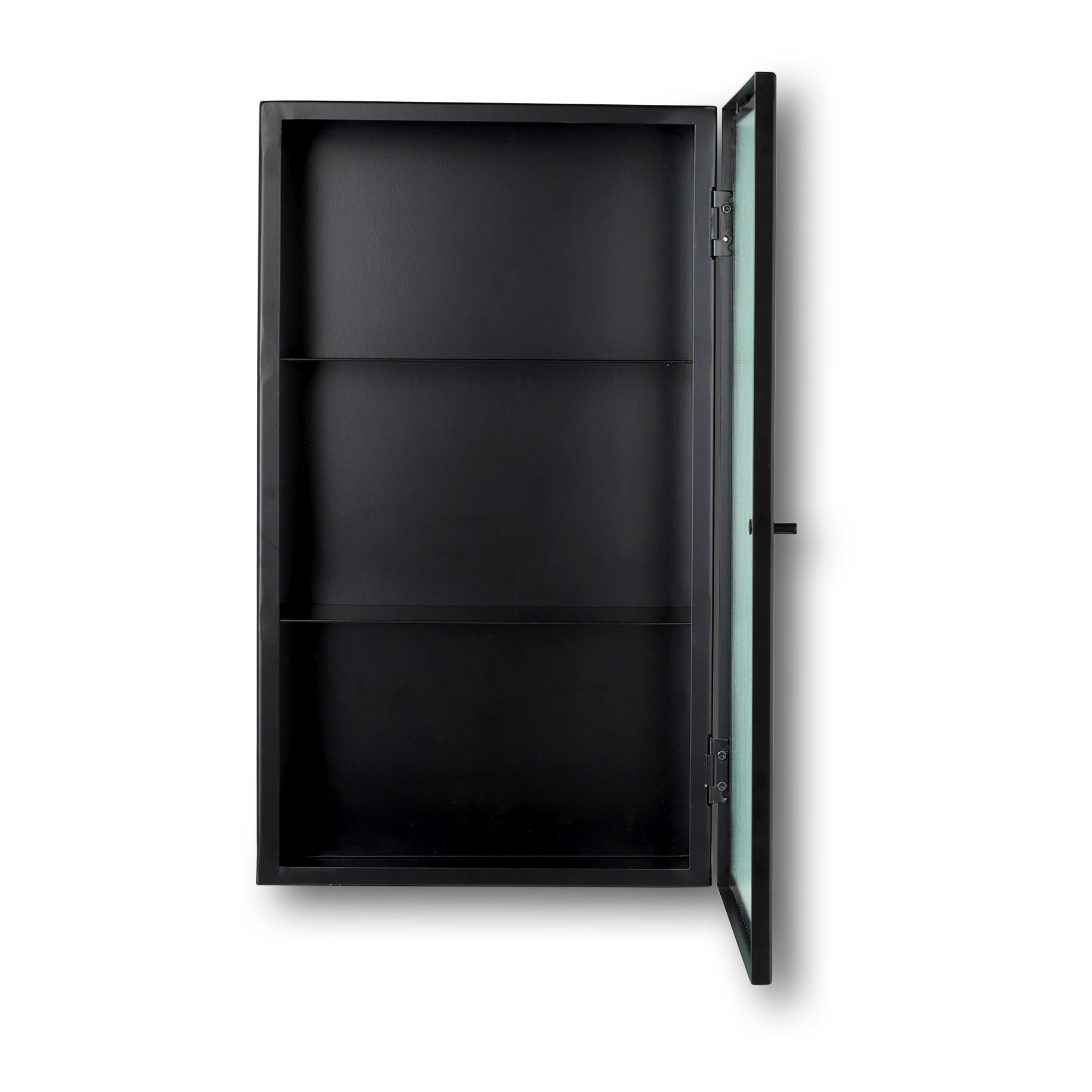 Glass Cabinet | Haze Reeded-Glass Wall Cabinet in Black - Lifestory - ferm Living