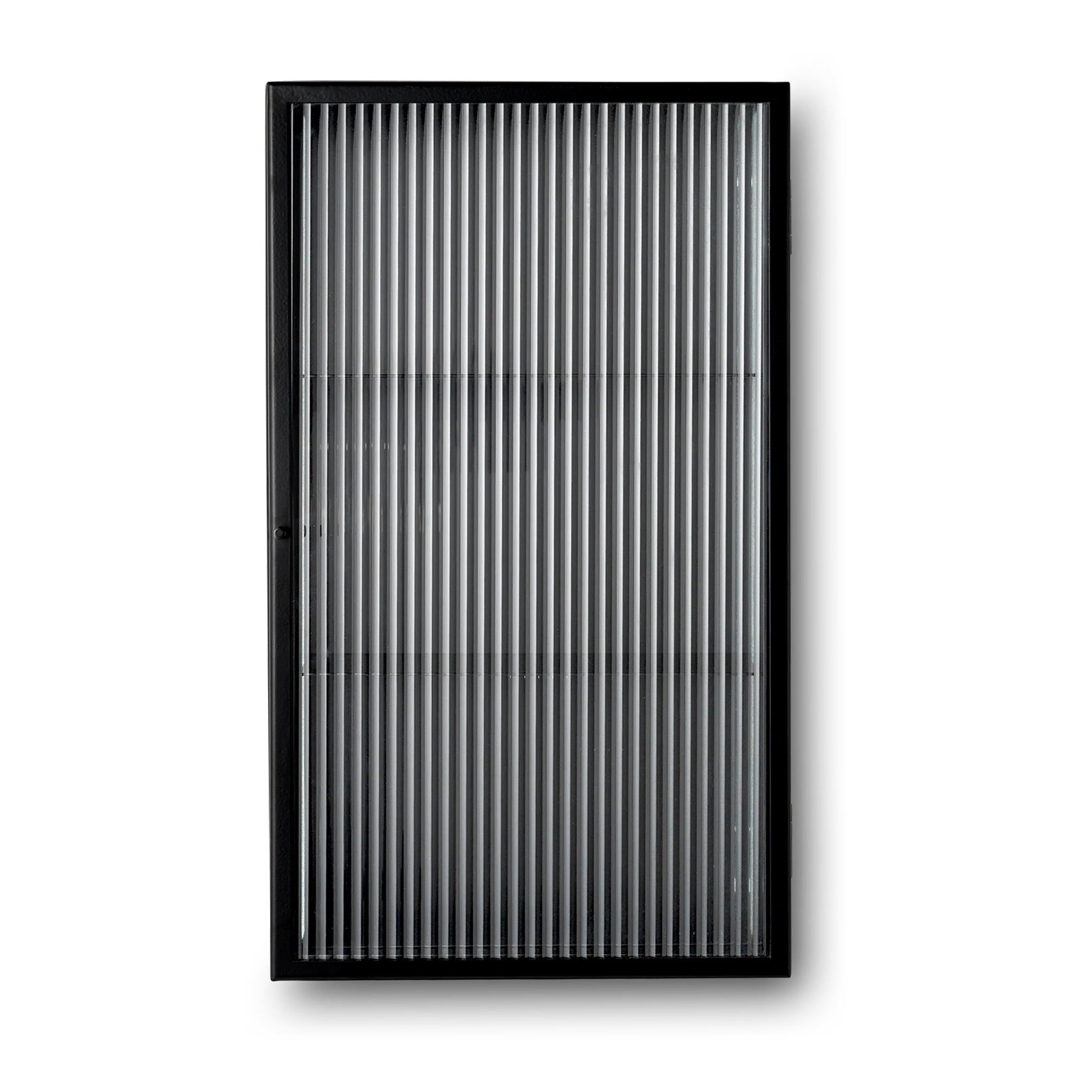 Glass Cabinet | Haze Reeded-Glass Wall Cabinet in Black - Lifestory - ferm Living