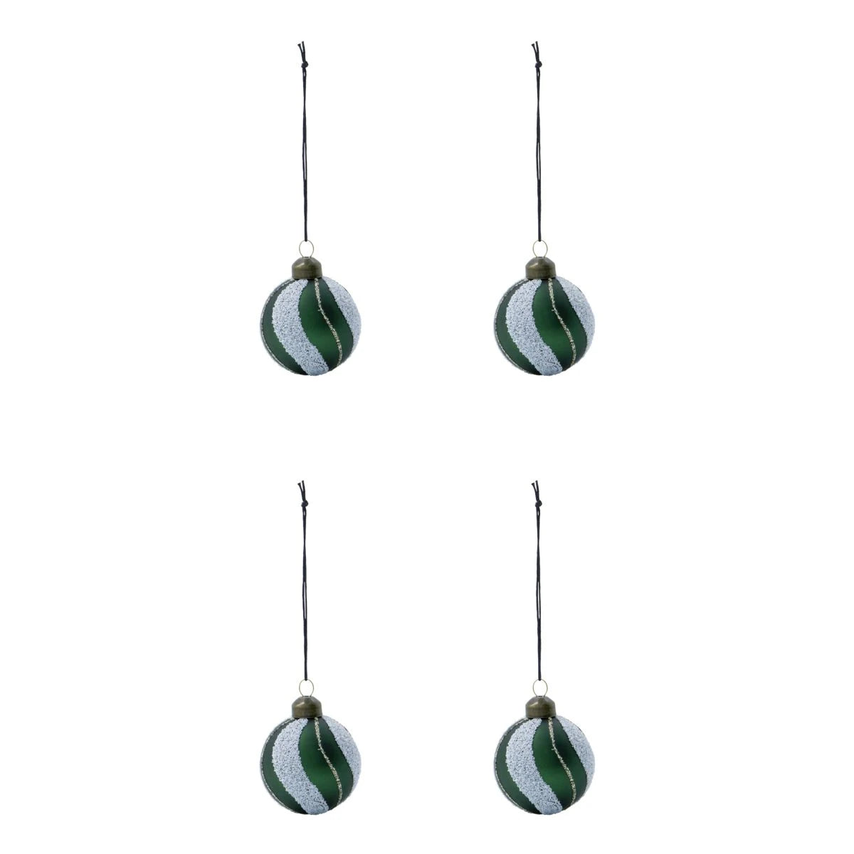 House Doctor Set of 4 Glass 'Into' Hanging Ornaments in Green | Lifestory