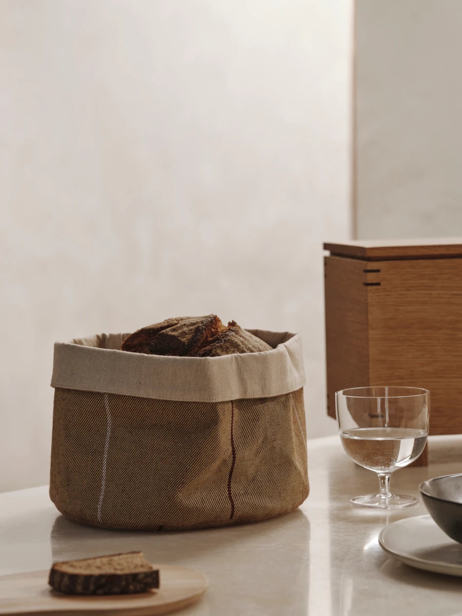 ferm Living Ito Round Kitchen Basket in Natural and Straw | Lifestory