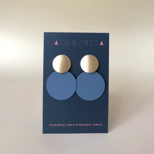 Matte Disc Gold Stud Earrings by Jack & Freda