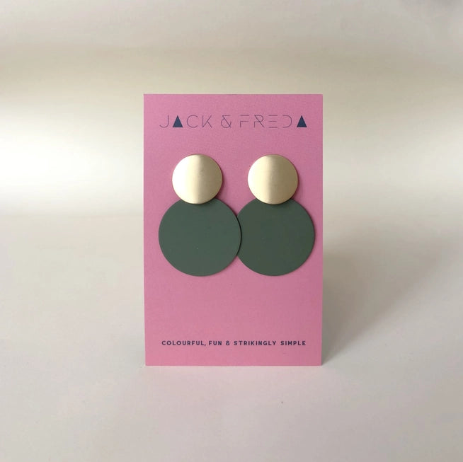 Matte Disc Gold Stud Earrings by Jack & Freda