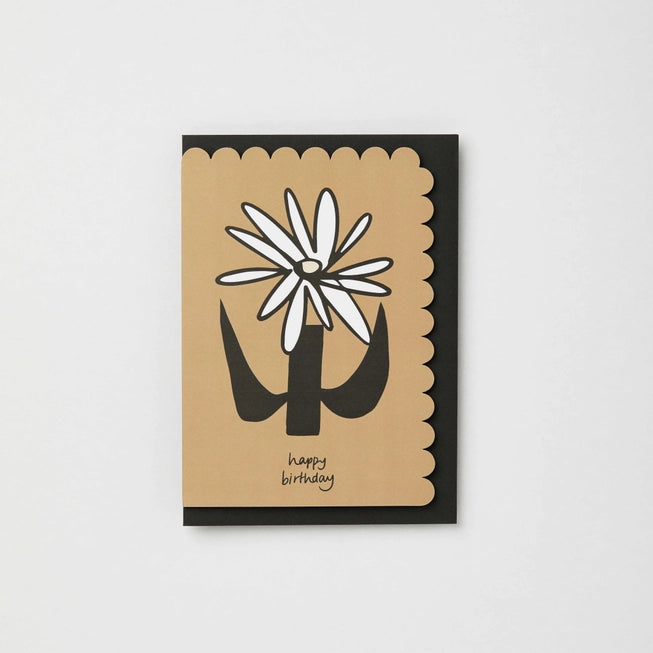 Happy Birthday - Abstract Dahlia Card | Blank | by Kinshipped