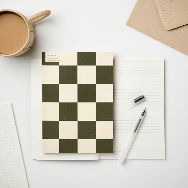 Checkerboard Notebook - A5 | Ruled & Plain | by Kinshipped