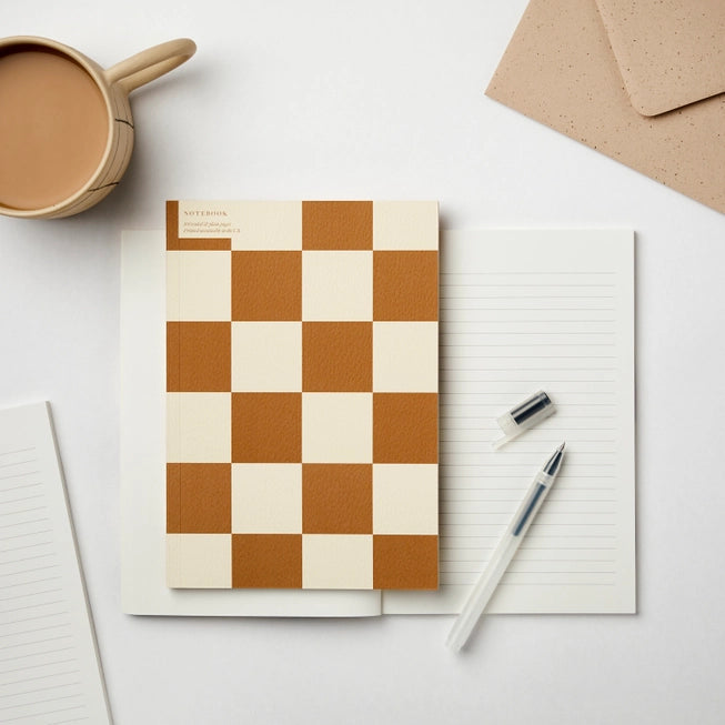 Checkerboard Notebook - A5 | Ruled & Plain | by Kinshipped